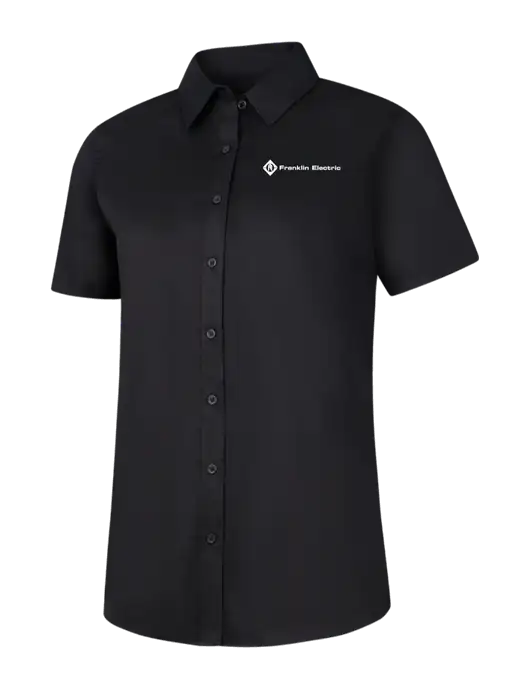 Womens Black Short Sleeve Superpro React Twill Shirt w/Franklin Electric Logo