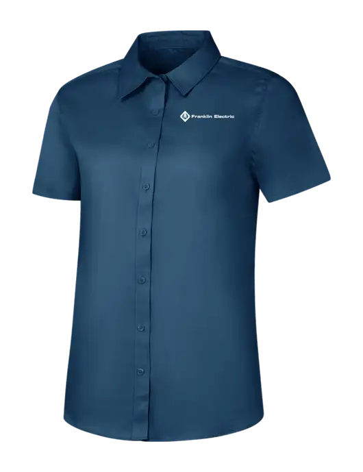 Womens Light Navy Short Sleeve Superpro React Twill Shirt w/Franklin Electric Logo