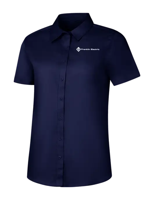 Womens Navy Short Sleeve Superpro React Twill Shirt w/Franklin Electric Logo