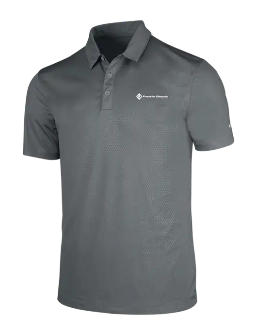NIKE Medium Grey Dri-Fit Embossed Tri-Blade Polo w/Franklin Electric Logo