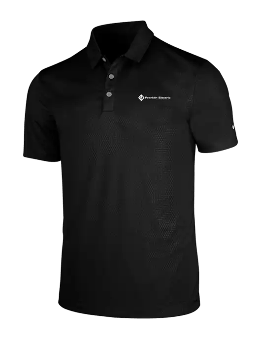 NIKE Black Dri-Fit Embossed Tri-Blade Polo w/Franklin Electric Logo