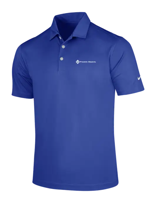 NIKE Dark Royal Dri-Fit Vertical Mesh Polo w/Franklin Electric Logo