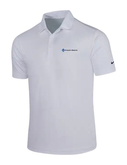 NIKE White Dri-Fit Vertical Mesh Polo w/Franklin Electric Logo