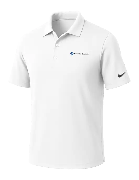 NIKE White Dri-Fit Micro Pique Polo w/Franklin Electric Logo