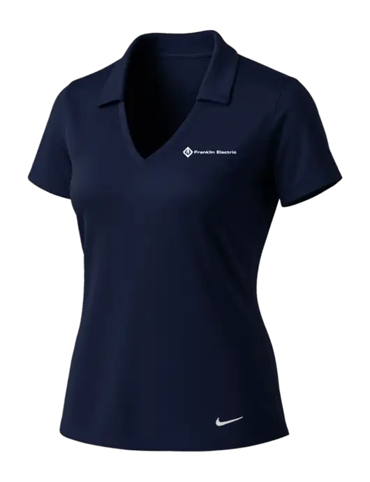 NIKE Dark Navy Womens Dri-Fit Vertical Mesh Polo w/Franklin Electric Logo