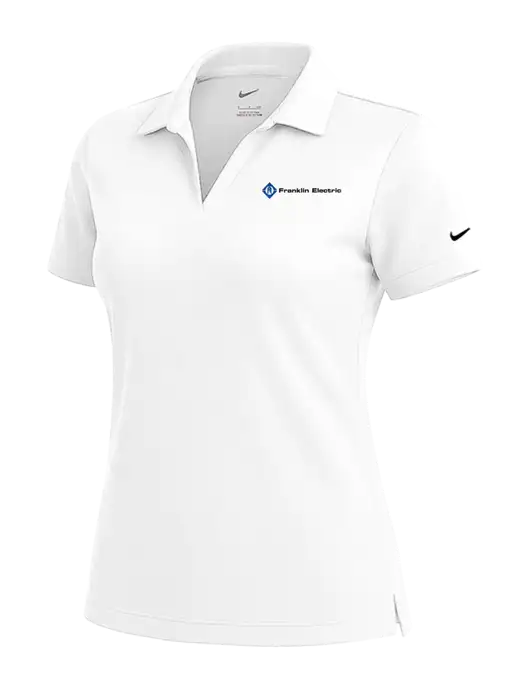 NIKE White Womens Dri-Fit Micro Pique Polo w/Franklin Electric Logo