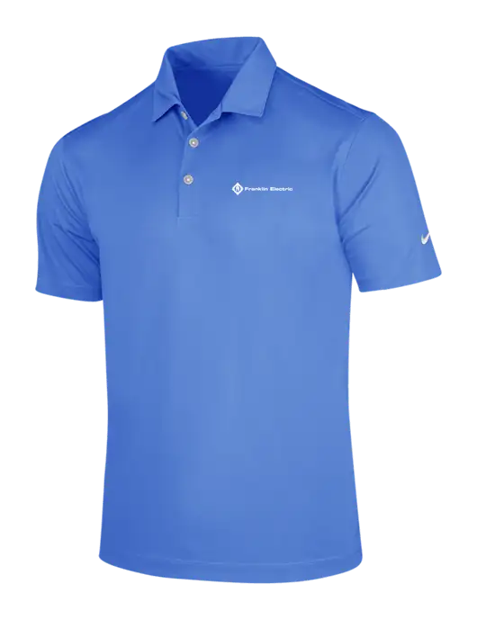 NIKE Light Royal Blue Dri-Fit Vertical Mesh Polo w/Franklin Electric Logo
