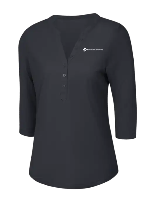 OGIO Charcoal Grey Jewel Henley w/Franklin Electric Logo