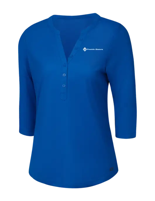 OGIO Royal Blue Jewel Henley w/Franklin Electric Logo