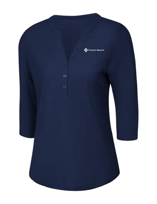 OGIO Navy Jewel Henley w/Franklin Electric Logo