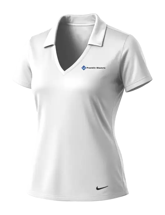 NIKE White Womens Dri-Fit Vertical Mesh Polo w/Franklin Electric Logo