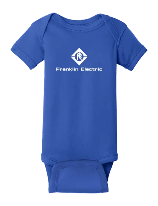 Rabbit Skins Royal Infant Short Sleeve Baby Rib Bodysuit w/Franklin Electric Logo