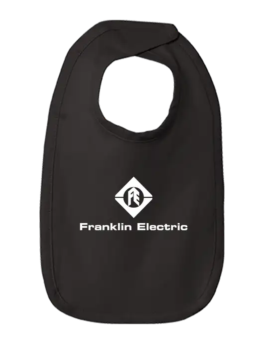 Rabbit Skins Black Infant Premium Jersey Bib w/Franklin Electric Logo