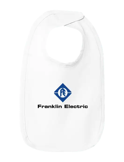 Rabbit Skins White Infant Premium Jersey Bib w/Franklin Electric Logo