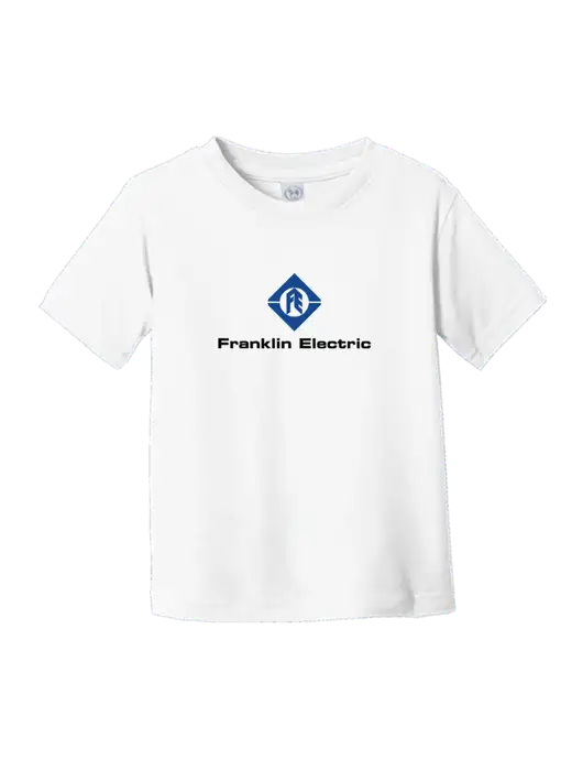 Rabbit Skins White Toddler Fine Jersey Tee w/Franklin Electric Logo