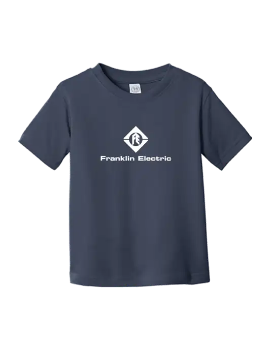 Rabbit Skins Navy Toddler Fine Jersey Tee w/Franklin Electric Logo