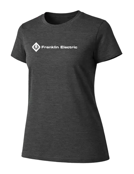 Womens Ring Spun Dark Heather Grey 4.5 oz T-Shirt w/Franklin Electric Logo