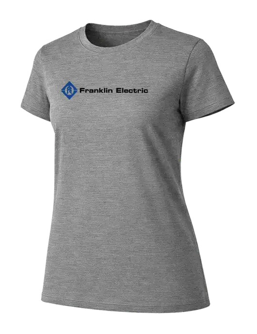 Womens Ring Spun Light Grey Heather 4.5 oz T-Shirt w/Franklin Electric Logo