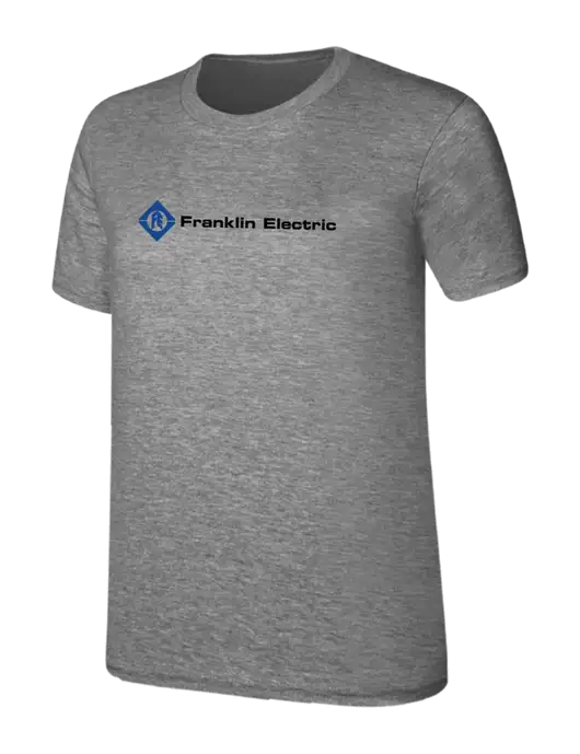 Womens Ring Spun Light Grey Heather 4.5 oz T-Shirt w/Franklin Electric Logo