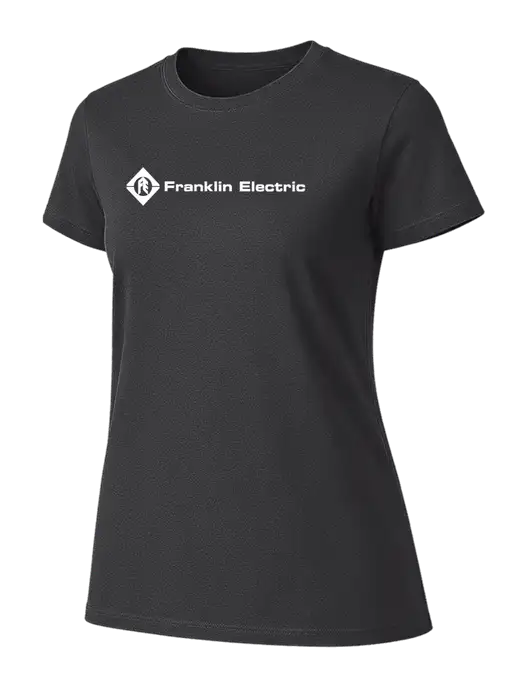 Womens Ring Spun Charcoal 4.5 oz T-Shirt w/Franklin Electric Logo
