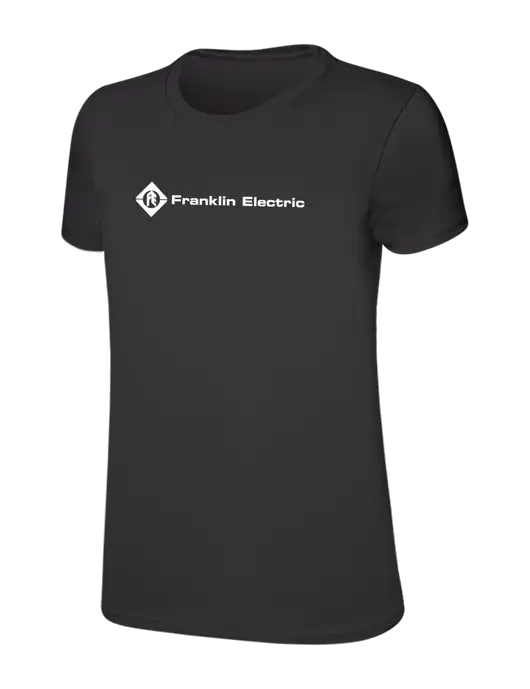 Womens Ring Spun Charcoal 4.5 oz T-Shirt w/Franklin Electric Logo
