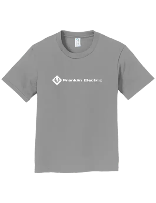 Youth Ring Spun Medium Grey 4.5 oz T-Shirt w/Franklin Electric Logo