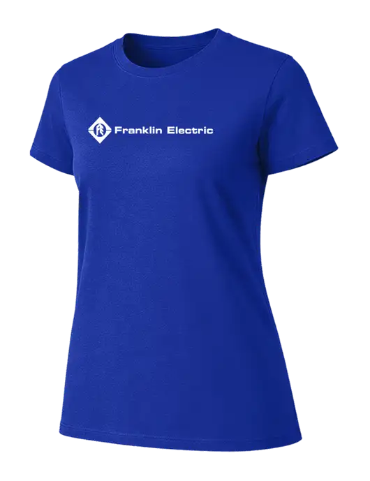Womens Ring Spun Royal 4.5 oz T-Shirt w/Franklin Electric Logo