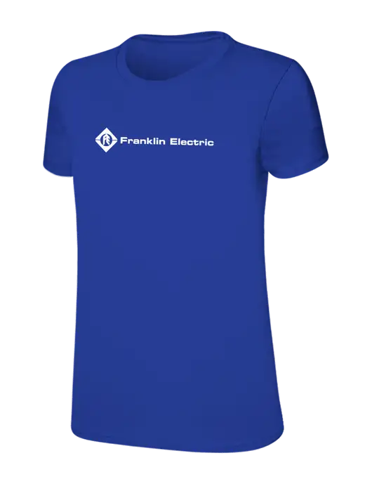 Womens Ring Spun Royal 4.5 oz T-Shirt w/Franklin Electric Logo