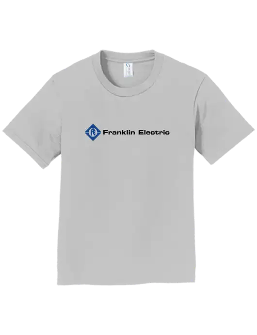 Youth Ring Spun Silver 4.5 oz T-Shirt w/Franklin Electric Logo