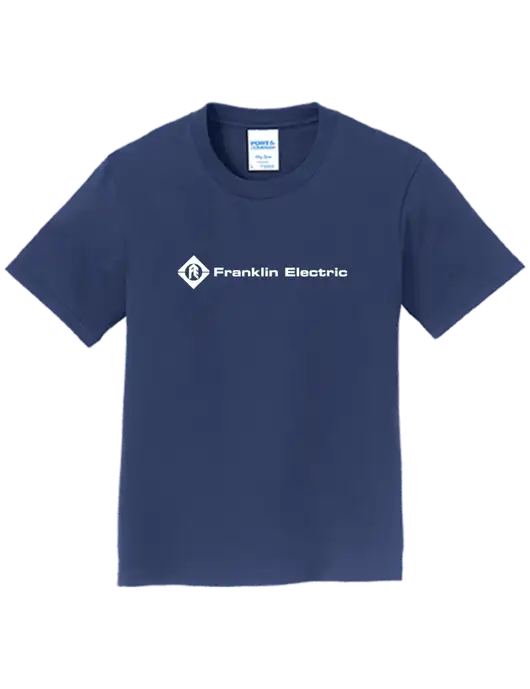 Youth Ring Spun Navy 4.5 oz T-Shirt w/Franklin Electric Logo