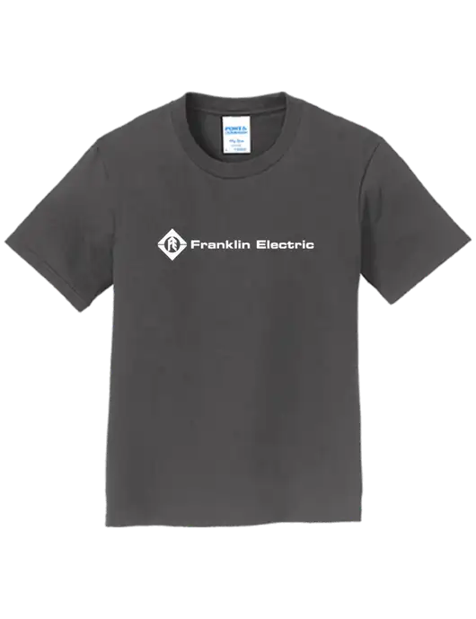 Youth Ring Spun Charcoal 4.5 oz T-Shirt w/Franklin Electric Logo