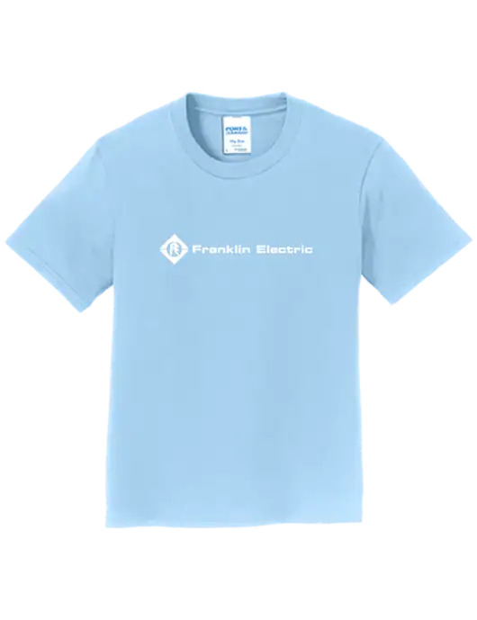 Youth Ring Spun Light Blue 4.5 oz T-Shirt w/Franklin Electric Logo