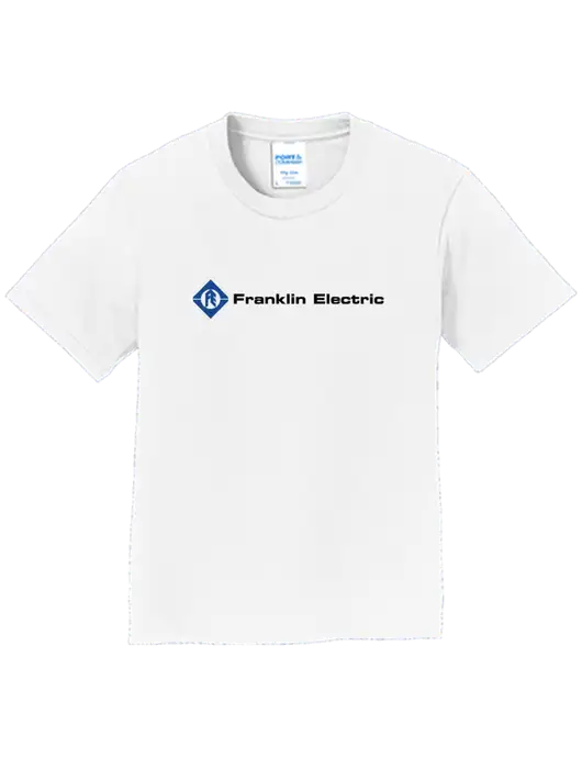 Youth Ring Spun White 4.5 oz T-Shirt w/Franklin Electric Logo
