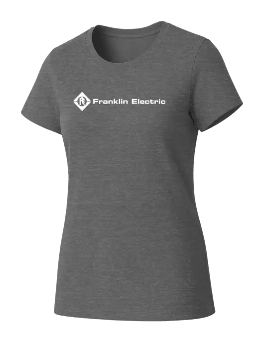 Womens Seriously Soft Grey Frost T-Shirt w/Franklin Electric Logo