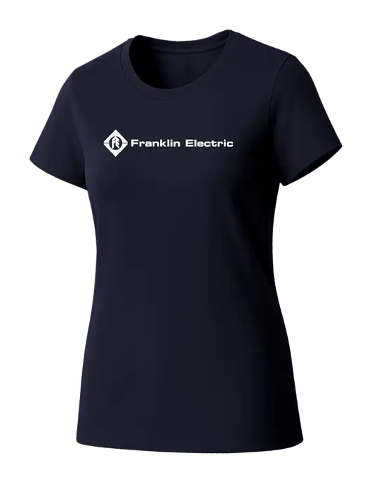 Womens Seriously Soft New Navy T-Shirt w/Franklin Electric Logo