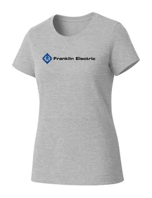 Womens Seriously Soft Light Heathered Grey T-Shirt w/Franklin Electric Logo