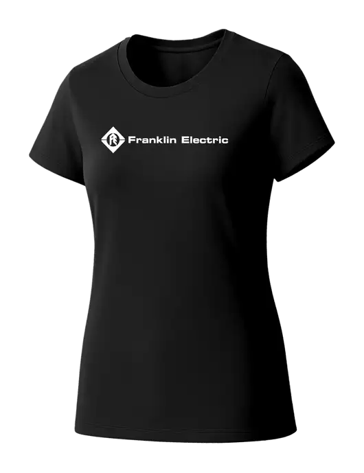 Womens Seriously Soft Black T-Shirt w/Franklin Electric Logo