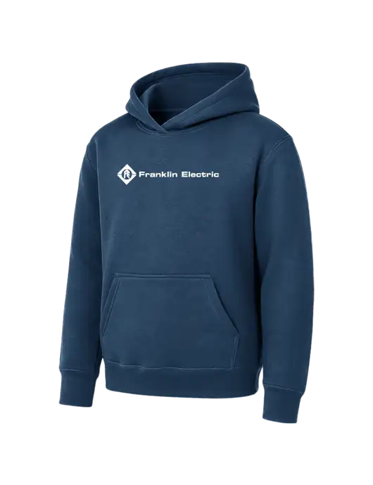 Youth Navy 7.8 oz Pullover Hooded Sweatshirt w/Franklin Electric Logo