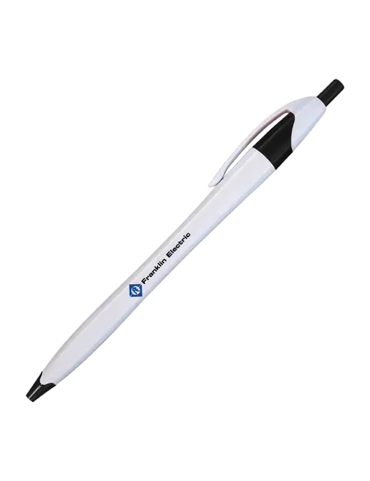 Novella White/Black Classic Pen - Blue Ink w/Franklin Electric Logo