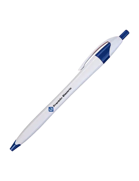 Novella White/Royal Classic Pen - Blue Ink w/Franklin Electric Logo
