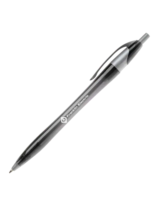 Novella Translucent Black/Silver Jewel Pen - Blue Ink w/Franklin Electric Logo