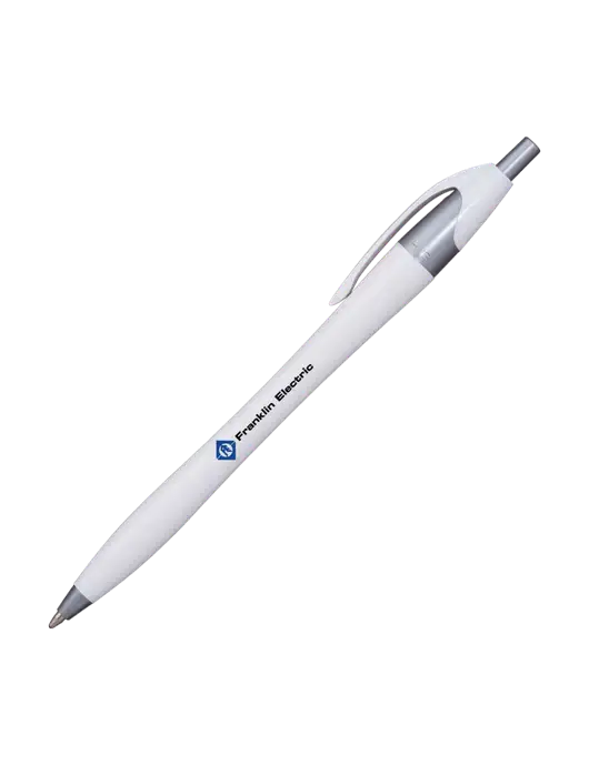 Novella White/Silver Shimmer Pen - Blue Ink w/Franklin Electric Logo