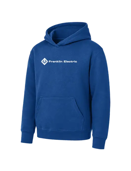 Youth Royal 7.8 oz Pullover Hooded Sweatshirt w/Franklin Electric Logo
