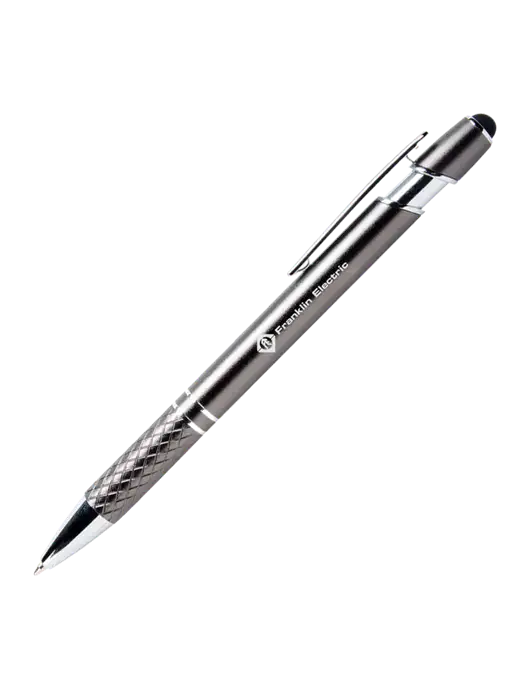 Valencia Gunmetal Stylus Pen - Black Ink w/Franklin Electric Logo