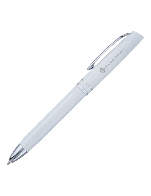 White Anguilla Black Ink Pen w/Franklin Electric Logo