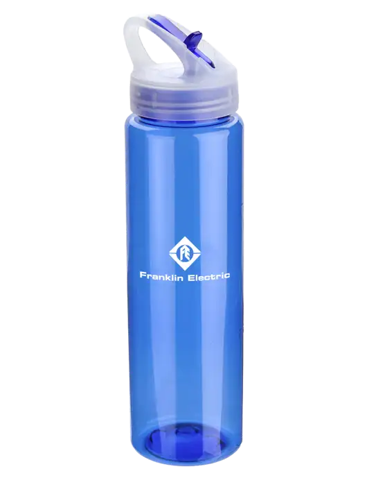 Buddy Blue 32 oz PET Bottle with Flip Lid w/Franklin Electric Logo