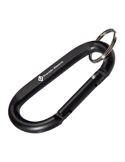 Black Carabiner & Key Ring w/Franklin Electric Logo