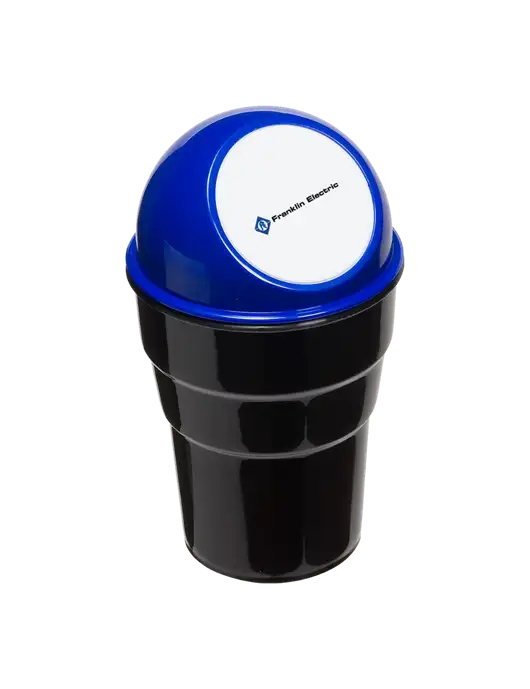 Blue Car Cup Holder Trash Can w/Franklin Electric Logo