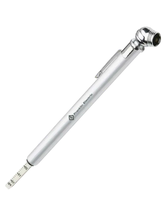 Quick View Silver Tire Gauge w/Franklin Electric Logo