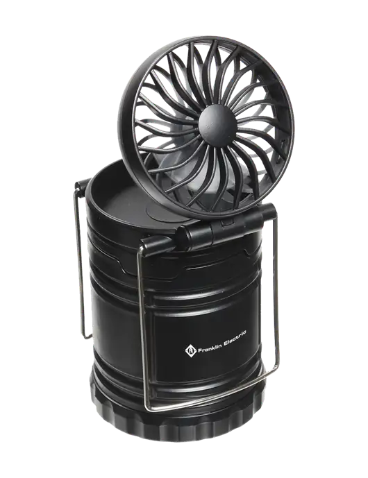 Black Retro Lantern with Fan w/Franklin Electric Logo